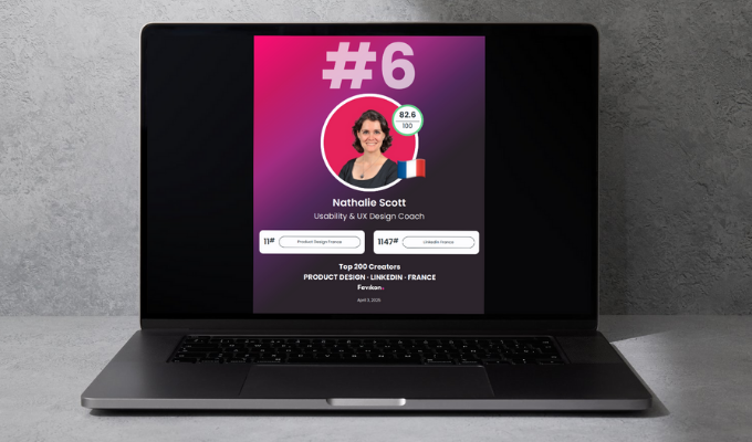 Nathalie Scott classée Top 6 Product Design France par Favikon